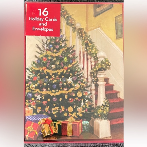 Festive Christmas Tree Holiday Card Set with Envelopes - Picture 3 of 3